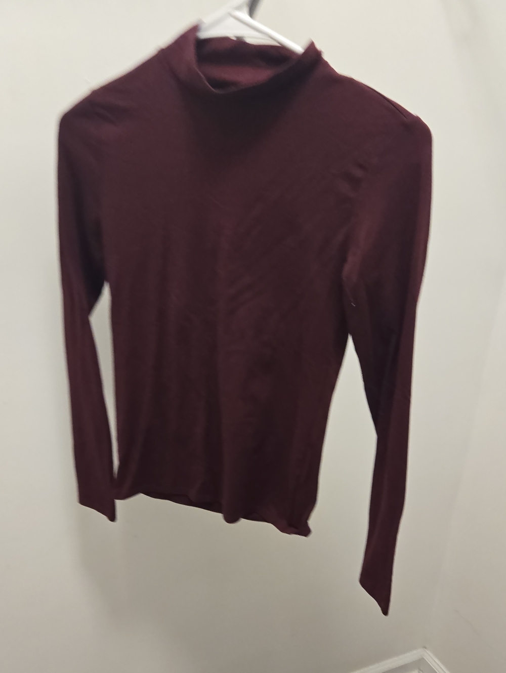 Forever 21 Women's Long Sleeve Mock Neck Top - Burgundy